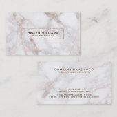 Roos-gouden moderne faux marmeren steen visitekaartje (Voorkant / Achterkant)