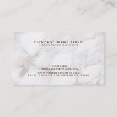 Roos-gouden moderne faux marmeren steen visitekaartje (Achterkant)