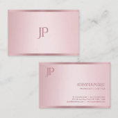 Roos Gouden Moderne Minimalistische Monogram Sjabl Visitekaartje (Voorkant / Achterkant)