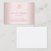 Roos Gouden Moderne Minimalistische Monogram Sjabl Visitekaartje (Voorkant / Achterkant)