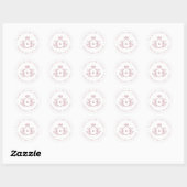 Roos gouden monogram bruiloft dank u Sticker (Vel)