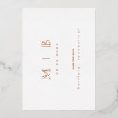 Roos Gouden Monogram Bruiloft Save the Date Folie Uitnodiging (Voorkant)