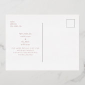 Roos Gouden Monogram Bruiloft Save the Date Folie Uitnodiging Briefkaart (Achterkant)