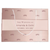 Roos gouden monogram initialen bruiloft groot cadeauzakje (Achterkant)
