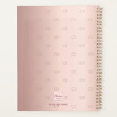 Roos gouden monogram initialen script elegant planner (Achterkant)