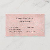 Roos gouden monogram initialen zilver visitekaartje (Achterkant)