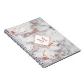 roos gouden monogram op marmeren textuur notitieboek (Rechterzijde)