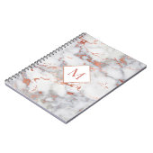 roos gouden monogram op marmeren textuur notitieboek (Linkerzijde)