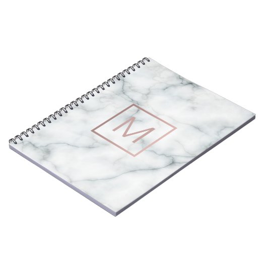 roos gouden monogram op steen notitieboek (Linkerzijde)