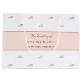 Roos gouden monogram paar initialen bruiloft wit groot cadeauzakje (Achterkant)