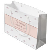 Roos gouden monogram paar initialen bruiloft wit groot cadeauzakje (Achterkant Gekanteld)