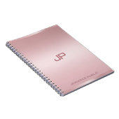 Roos Gouden Monogram Sjabloon Gepersonaliseerde Cl Notitieboek (Rechterzijde)