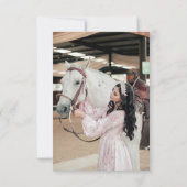 Roos Gouden Mousserende Vlinders Gown Quinceanera Bedankkaart (Achterkant)