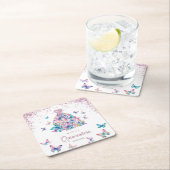 Roos Gouden Mousserende Vlinders Gown Quinceanera Kartonnen Onderzetters (Insitu)