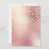 Roos gouden mousserende wijn glitterschouderwets kaart (Achterkant)