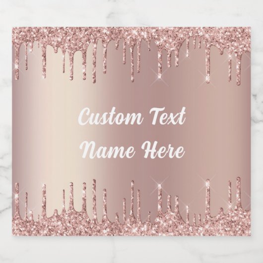 Roos Gouden Mousserende Wijnfles Etiketten Aangepa (Enkel label)