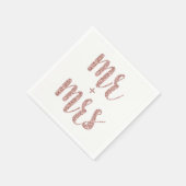 Roos gouden Mr & Mrs cocktailservetten, glitter Servetten (Hoek)