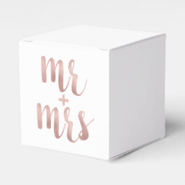 Roos gouden Mr & Mrs gunst dozen, folie lettertype Bedankdoosjes