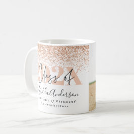 Roos gouden multi-foto afstuderen glitter foto koffiemok
