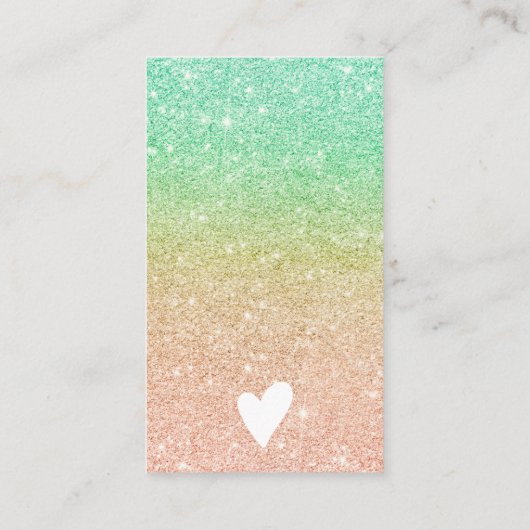 Roos gouden munt glitter sparkles bestellen dank u visitekaartje (Achterkant)