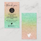 Roos gouden munt glitter sparkles bestellen dank u visitekaartje (Voorkant / Achterkant)