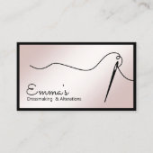 Roos gouden naadnaad en draadzeemleding visitekaartje (Voorkant)