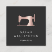 Roos gouden naaimachine | Seamstress of Tailor Vierkante Visitekaartje (Voorkant)