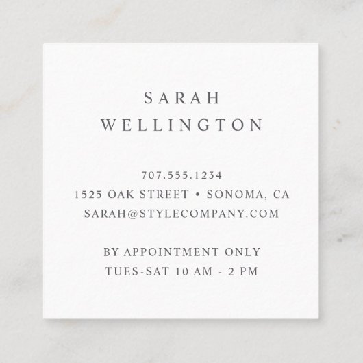 Roos gouden naaimachine | Seamstress of Tailor Vierkante Visitekaartje (Achterkant)