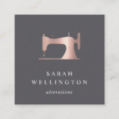 Roos gouden naaimachine | Seamstress of Tailor Vierkante Visitekaartje (Voorkant)