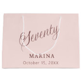 Roos gouden naam script 70e verjaardag groot cadeauzakje (Voorkant)