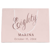 Roos gouden naam script 80e verjaardag groot cadeauzakje (Voorkant)