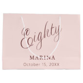 Roos gouden naam script 80e verjaardag groot cadeauzakje (Achterkant)