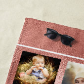 Roos gouden naam script fotocollage strandlaken (In situ)