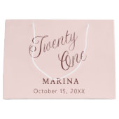 Roos gouden naamschrift 21ste verjaardag groot cadeauzakje (Voorkant)