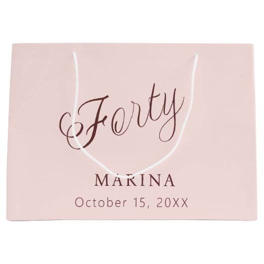 Roos gouden naamschrift 40e geboortedag groot cadeauzakje (Voorkant)