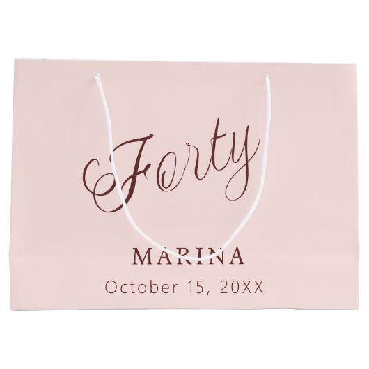 Roos gouden naamschrift 40e geboortedag groot cadeauzakje (Achterkant)
