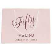 Roos gouden naamschrift 50e verjaardag groot cadeauzakje (Voorkant)