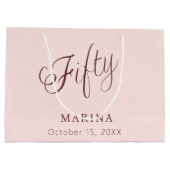 Roos gouden naamschrift 50e verjaardag groot cadeauzakje (Achterkant)