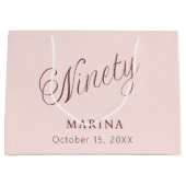 Roos gouden naamschrift 90ste verjaardag groot cadeauzakje (Voorkant)