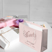 Roos gouden naamschrift 90ste verjaardag groot cadeauzakje