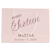 Roos gouden naamschrift Sweet 16 Groot Cadeauzakje (Achterkant)