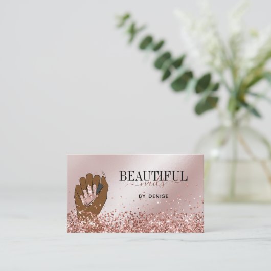 roos gouden nagellak visitekaartje (Staand voorkant)