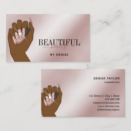 roos gouden nagellak visitekaartje (Voorkant / Achterkant)