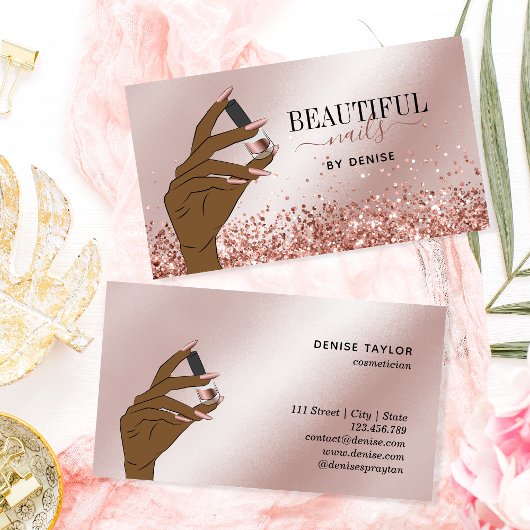 roos gouden nagellak visitekaartje