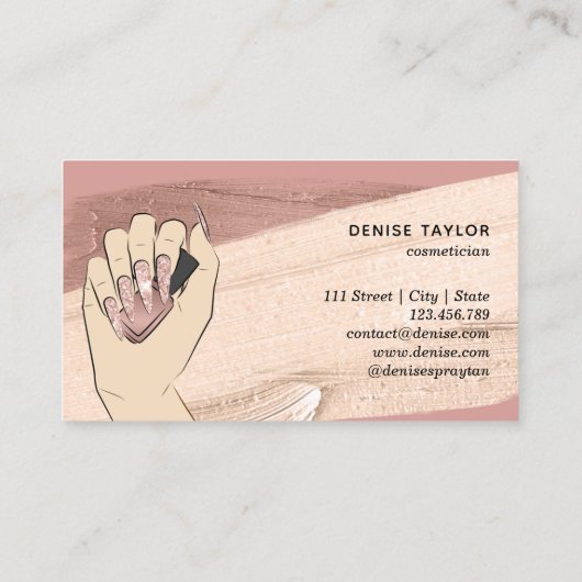 roos gouden nagellak visitekaartje (Achterkant)