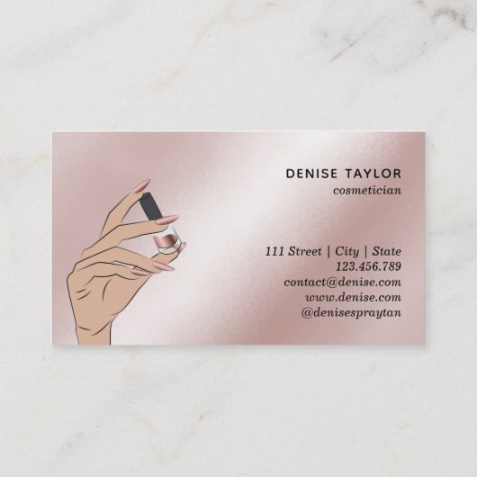 roos gouden nagellak visitekaartje (Achterkant)