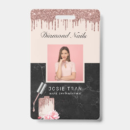 Roos Gouden Nail Salon Medewerker Foto ID Badge