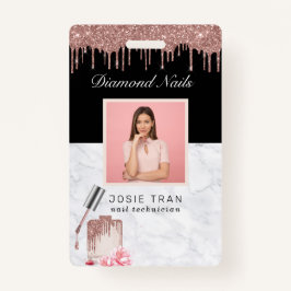 Roos Gouden Nail Salon Medewerker Foto ID Badge