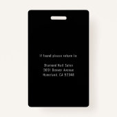 Roos Gouden Nail Salon Medewerker Foto ID Badge (Achterkant)