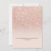 Roos gouden nevel roze baby shower terug kaart (Achterkant)